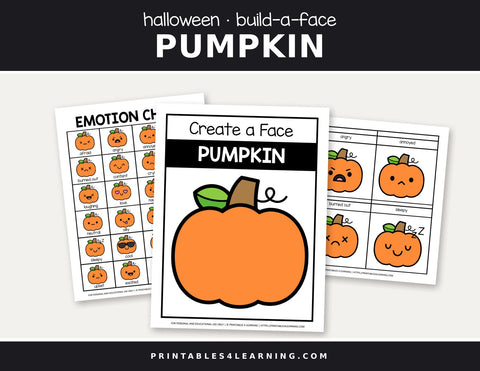 Halloween pumpkin build-a-face play dough mat cover