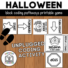 Load image into Gallery viewer, Unplugged Coding Halloween Block Code Pathways
