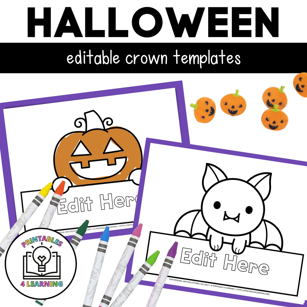 Halloween-Themed Editable Crown Templates