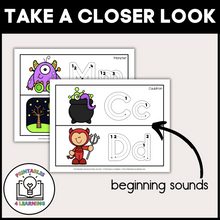 Load image into Gallery viewer, Halloween Letter Tracing Practice Strips | Beginning Sounds and Letter Formation
