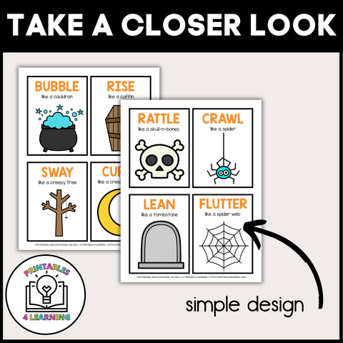 Halloween Movement Cards for Brain Break Activities