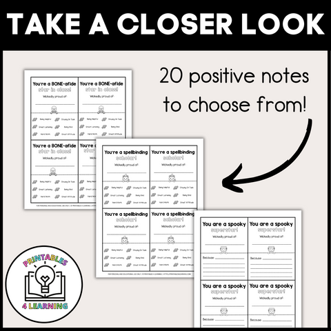 Halloween-Themed Positive Classroom Notes Home