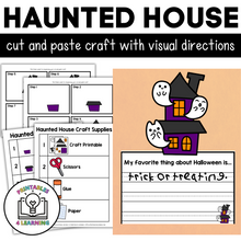 Load image into Gallery viewer, Halloween Haunted House Cut and Paste Craft with Visual Directions
