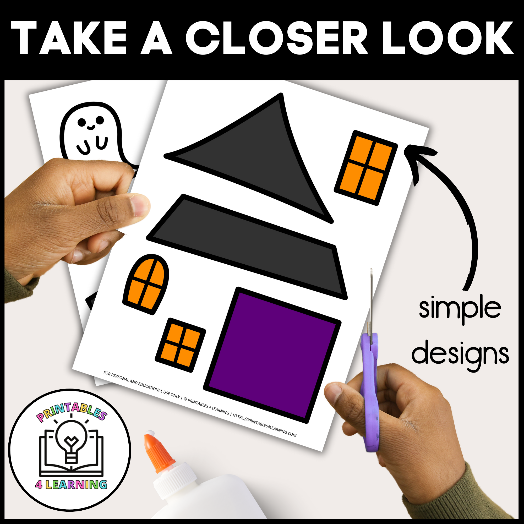 Haunted House Cut And Paste 3D Haunted House Halloween Cut Files