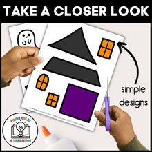 Load image into Gallery viewer, Halloween Haunted House Cut and Paste Craft with Visual Directions
