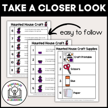 Load image into Gallery viewer, Halloween Haunted House Cut and Paste Craft with Visual Directions
