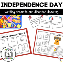 Load image into Gallery viewer, Independence Day Writing and Drawing Prompts for Kids
