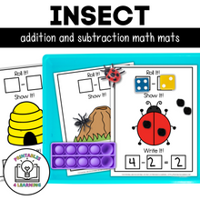 Load image into Gallery viewer, Insect Addition and Subtraction Math Mats
