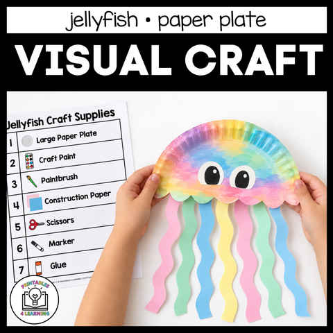 Jellyfish Paper Plate Craft with Visual Instructions