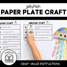 Load image into Gallery viewer, Jellyfish Paper Plate Craft with Visual Instructions
