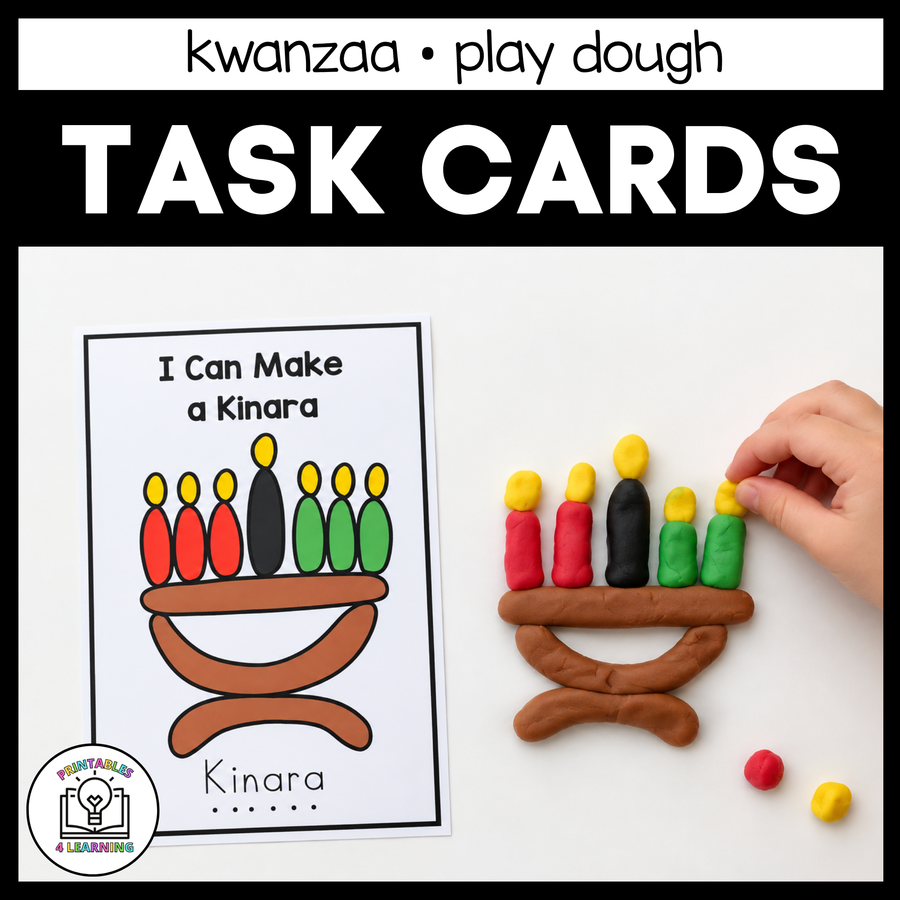 Kwanzaa Play Dough Task Cards | Kwanzaa-Themed Playdough Activity