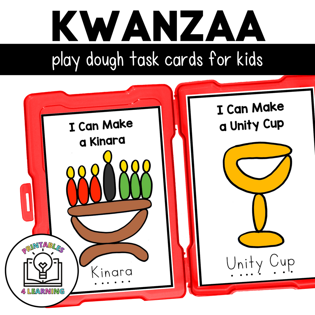 Kwanzaa Playdough Task Cards | Kwanzaa-Themed Playdough Activity