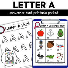 Load image into Gallery viewer, Letter A Scavenger Hunt Packet
