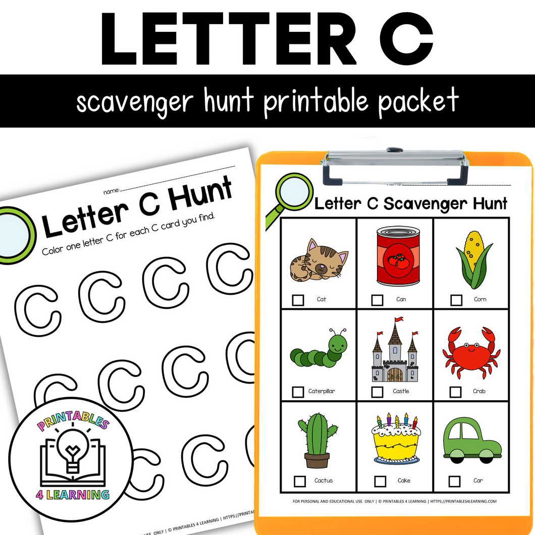 Letter C Scavenger Hunt Packet