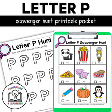 Load image into Gallery viewer, Letter P Scavenger Hunt Packet
