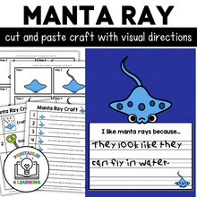 Load image into Gallery viewer, Manta Ray Cut and Paste Craft with Visual Directions

