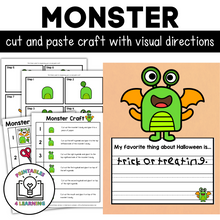 Load image into Gallery viewer, Halloween Monster Cut and Paste Craft with Visual Directions
