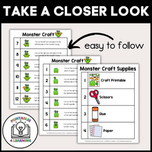 Load image into Gallery viewer, Halloween Monster Cut and Paste Craft with Visual Directions
