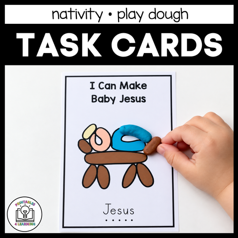 Nativity Playdough Task Cards | Christmas Activity