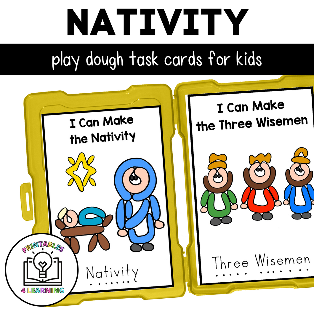 Nativity Playdough Task Cards | Christmas Activity