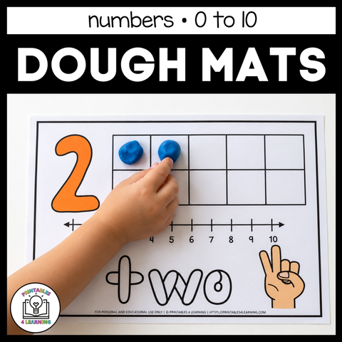 Number Playdough Mats 0-10 | Printable Playdough Mats for Number Recognition