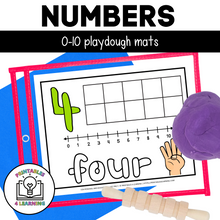 Load image into Gallery viewer, Number Playdough Mats 0-10 | Printable Playdough Mats for Number Recognition
