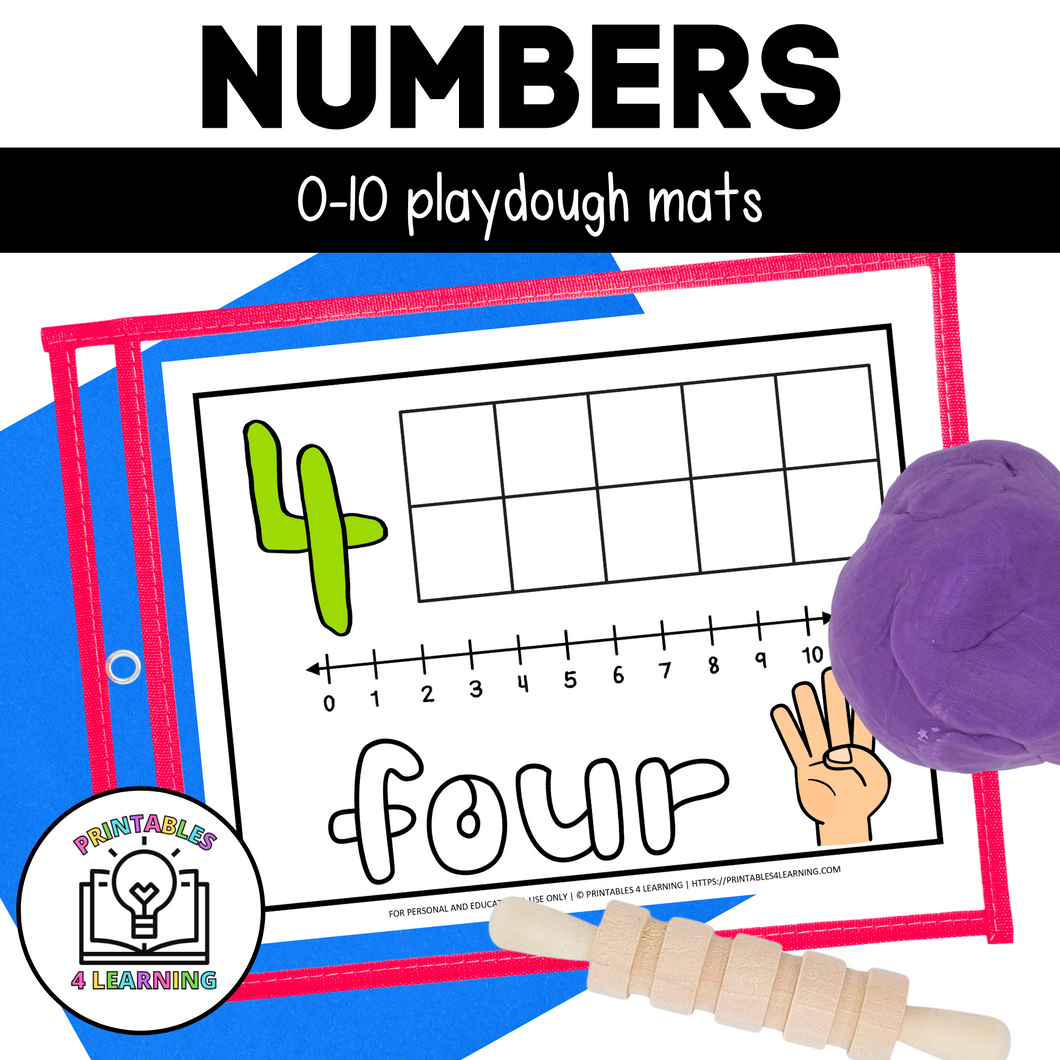 Number Playdough Mats 0-10 | Printable Playdough Mats for Number Recognition