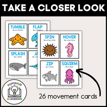 Load image into Gallery viewer, Ocean Animal Movement Cards for Brain Break Activities
