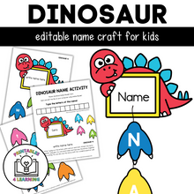 Load image into Gallery viewer, Editable Dinosaur Name Craft - Personalize, Print, Cut, and Paste
