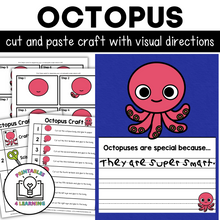 Load image into Gallery viewer, Octopus Cut and Paste Craft with Visual Directions
