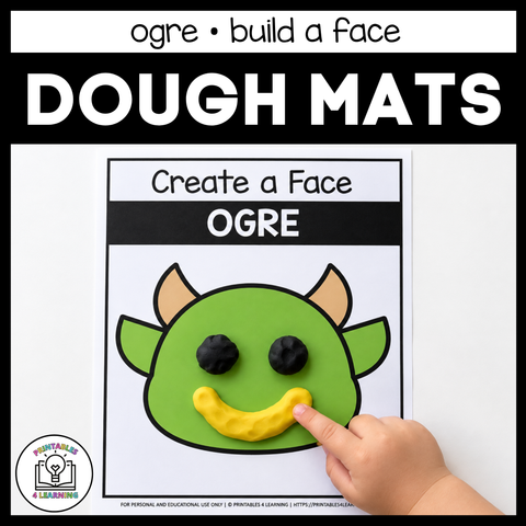 Halloween Ogre Build-a-Face Playdough Mat with Emotion Cards