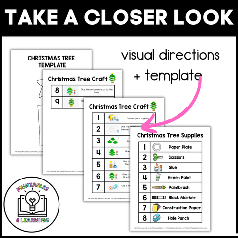Christmas Tree Paper Plate Craft with Visual Instructions