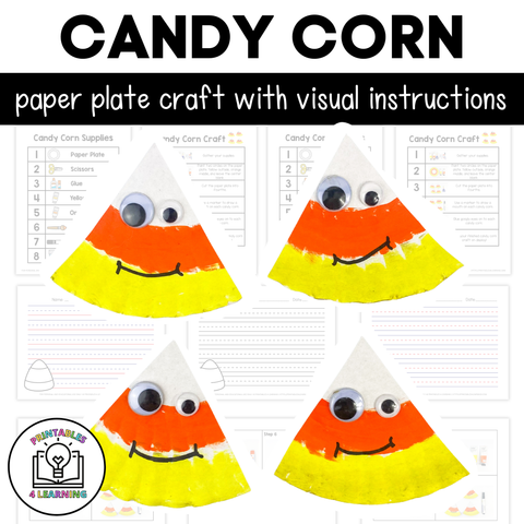 Candy Corn Paper Plate Craft with Visual Instructions