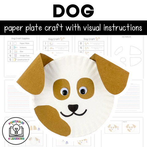 Dog Paper Plate Craft with Visual Instructions