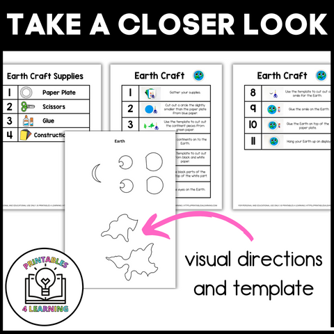 Earth Paper Plate Craft with Visual Instructions