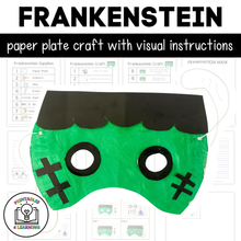 Load image into Gallery viewer, Frankenstein Mask Paper Plate Craft with Visual Instructions
