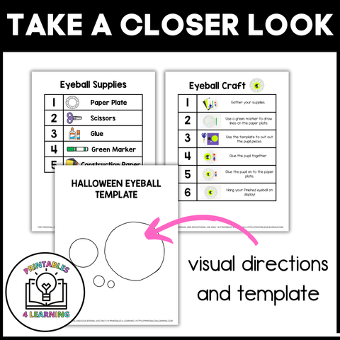 Halloween Eyeball Paper Plate Craft with Visual Instructions