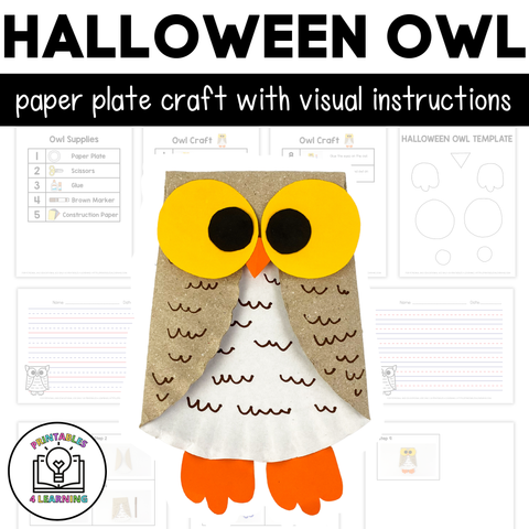 Halloween Owl Paper Plate Craft with Visual Instructions