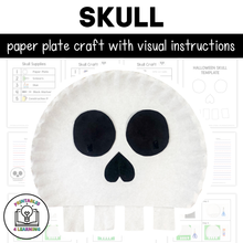 Load image into Gallery viewer, Skull Paper Plate Craft with Visual Instructions
