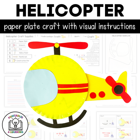 Helicopter Paper Plate Craft with Visual Instructions