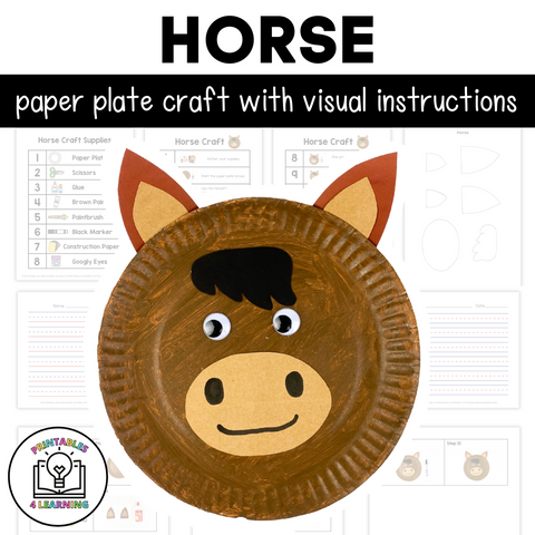 Horse Paper Plate Craft with Visual Instructions