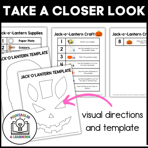 Jack-o'-Lantern Paper Plate Craft with Visual Instructions