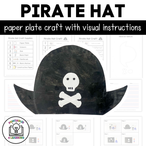 Pirate's Hat Paper Plate Craft with Visual Instructions