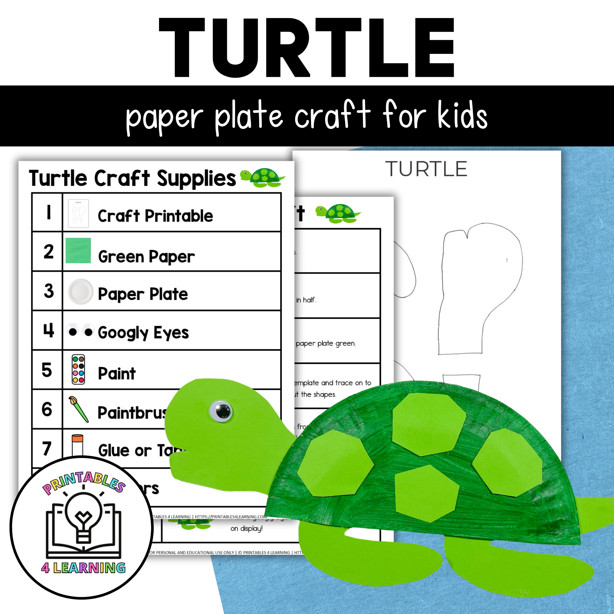 Paper Plate Turtle Template