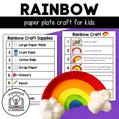 Rainbow Paper Plate Craft with Visual Instructions