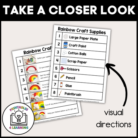 Rainbow Paper Plate Craft with Visual Instructions