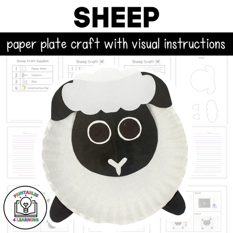 Sheep Paper Plate Craft with Visual Instructions