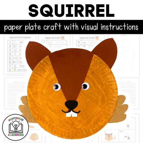 Squirrel Paper Plate Craft with Visual Instructions
