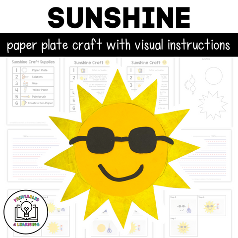 Sunshine Paper Plate Craft with Visual Instructions