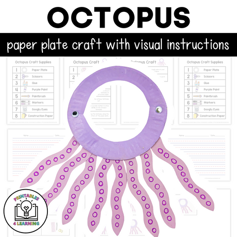 Octopus Paper Plate Craft with Visual Instructions